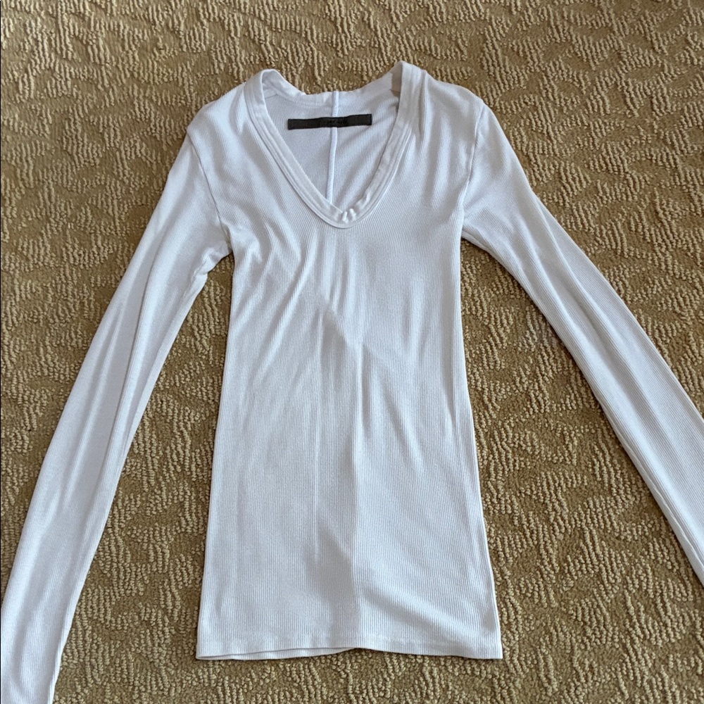 Enza Costa Classic White Long Sleeve Tee